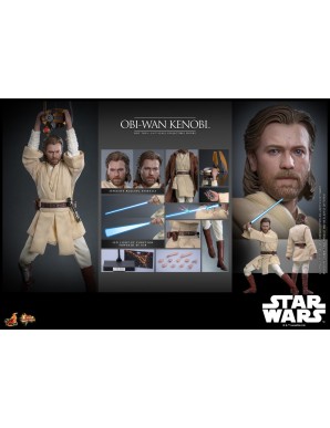 Hot Toys Movie Masterpiece Star Wars Attack of the Clones Obi-Wan Kenobi 1/6 Scale Collectible Figure