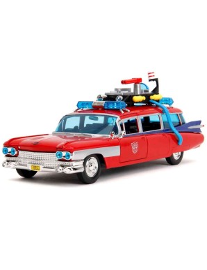Jada Toys Diecast Model 1/24 Scale Ghostbusters X Transformers Ecto-1 Optimus Prime Limited Edition