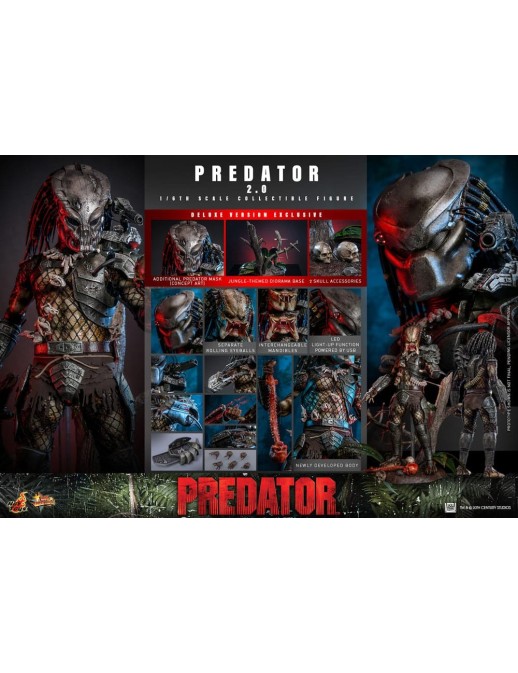 Hot Toys Movie Masterpiece Predator 2.0 Version 1/6 Scale Collectible Figure Deluxe Edition
