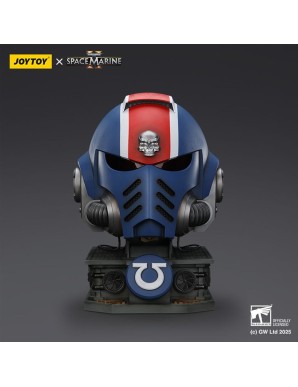 Joy Toy Warhammer 40,000 Space Marine 2 Ultramarines Lieutenant Titus Helmet Replica with Display Stand