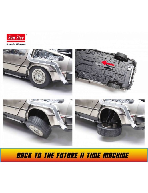 Sunstar Back to the Future 2 Delorean 1/18 Die-Cast Scale Model