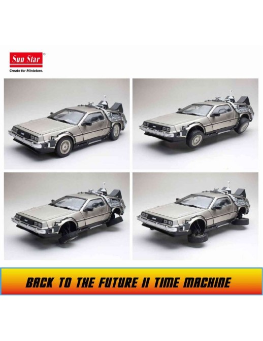 Sunstar Back to the Future 2 Delorean 1/18 Die-Cast Scale Model