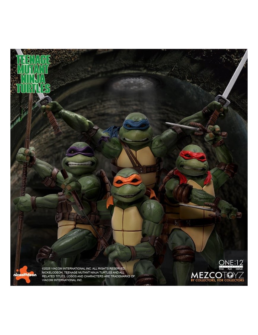 Mezco Toys The One 12 Collective Teenage Mutant Ninja Turtles (1990) Action Figure Boxed Set