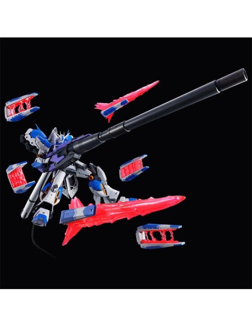 P-Bandai Real Grade RG 1/144 Mobile Suit Gundam Hyper Mega Bazooka Launcher for RX-93-ν2 Hi-ν Gundam Fin Funnel Display Set