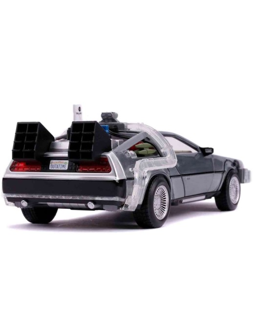 Jada Toys Diecast Model 1/24 Scale Back To The Future II DMC Delorean Time Machine with Lights