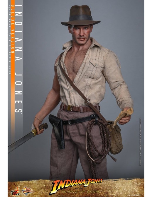 Hot Toys Movie Masterpiece Indiana Jones and the Temple of Doom Indiana Jones 1/6 Scale Collectible Figure Deluxe Version