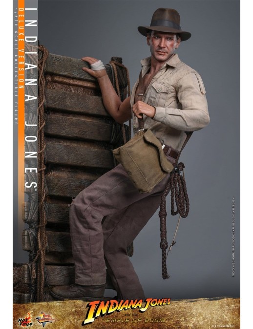 Hot Toys Movie Masterpiece Indiana Jones and the Temple of Doom Indiana Jones 1/6 Scale Collectible Figure Deluxe Version