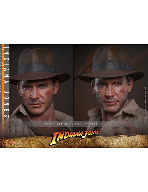 Hot Toys Movie Masterpiece Indiana Jones and the Temple of Doom Indiana Jones 1/6 Scale Collectible Figure Deluxe Version