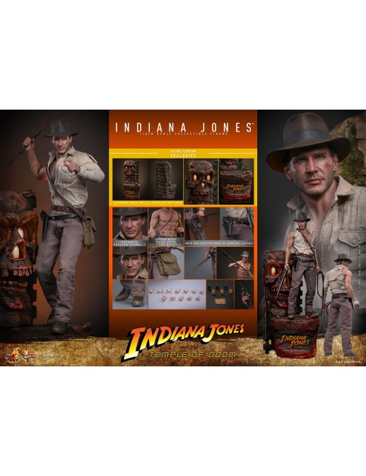 Hot Toys Movie Masterpiece Indiana Jones and the Temple of Doom Indiana Jones 1/6 Scale Collectible Figure Deluxe Version