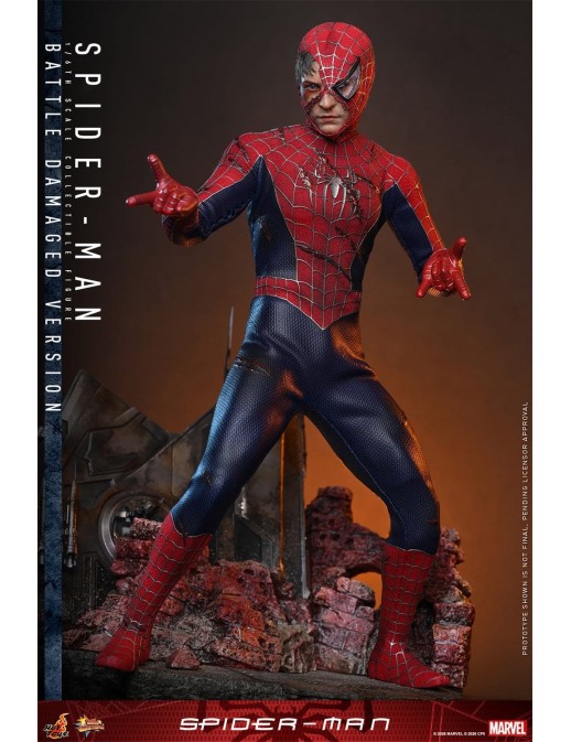 Hot Toys Movie Masterpiece Spider-Man Spider-Man Battle Damaged Version 1/6 Scale Collectible Figure