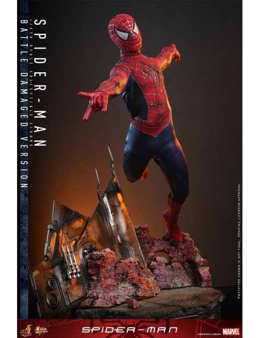 Hot Toys Movie Masterpiece Spider-Man Spider-Man Battle Damaged Version 1/6 Scale Collectible Figure
