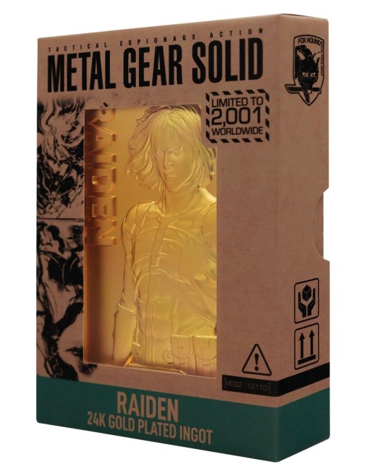 Fanattik Metal Gear Solid 2 Sons of Liberty Raiden Ingot 24K Gold Plated Limited Edition