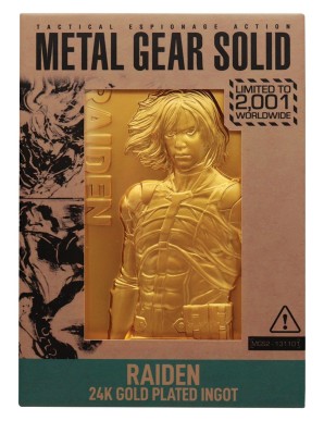 Fanattik Metal Gear Solid 2 Sons of Liberty Raiden Ingot 24K Gold Plated Limited Edition