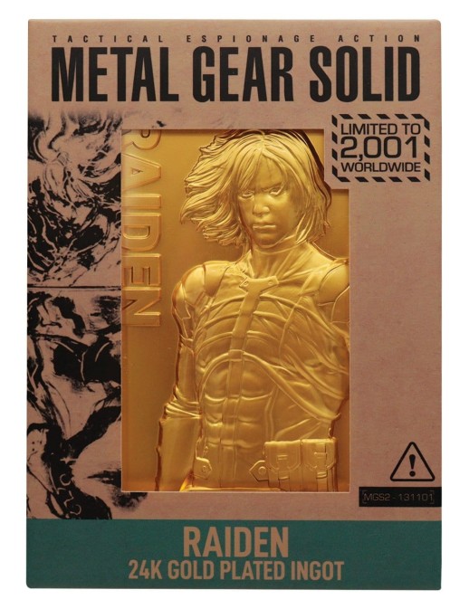 Fanattik Metal Gear Solid 2 Sons of Liberty Raiden Ingot 24K Gold Plated Limited Edition