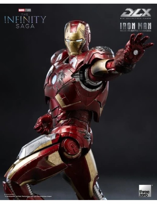Threezero Avengers Infinity Saga DLX Collectible Figure Iron Man Mark VII Battle Damaged Version
