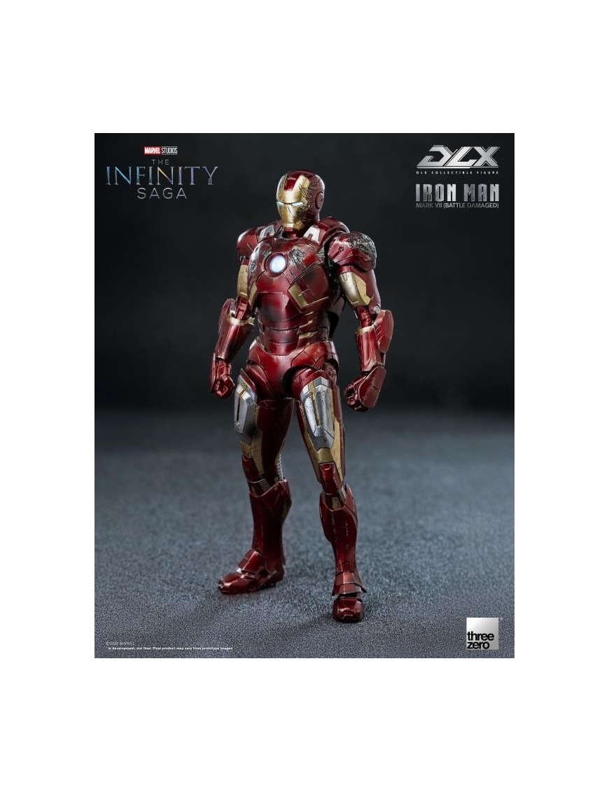 Threezero Avengers Infinity Saga DLX Collectible Figure Iron Man Mark VII Battle Damaged Version