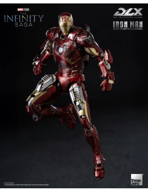 Threezero Avengers Infinity Saga DLX Collectible Figure Iron Man Mark VII Battle Damaged Version