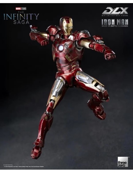 Threezero Avengers Infinity Saga DLX Collectible Figure Iron Man Mark VII Battle Damaged Version