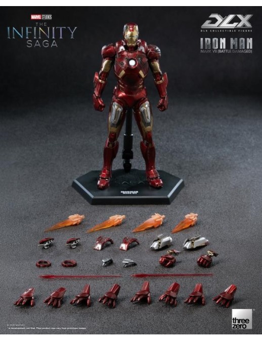 Threezero Avengers Infinity Saga DLX Collectible Figure Iron Man Mark VII Battle Damaged Version