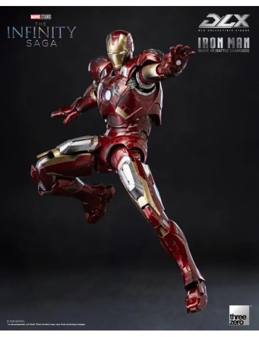 Threezero Avengers Infinity Saga DLX Collectible Figure Iron Man Mark VII Battle Damaged Version