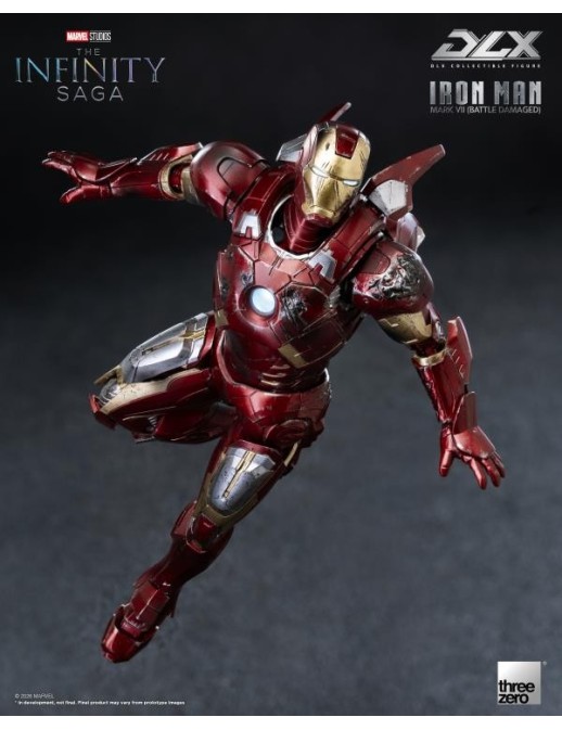 Threezero Avengers Infinity Saga DLX Collectible Figure Iron Man Mark VII Battle Damaged Version