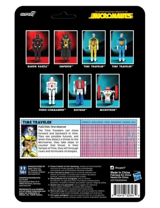 Super7 ReAction+ Micronauts Time Traveler Translucent Yellow