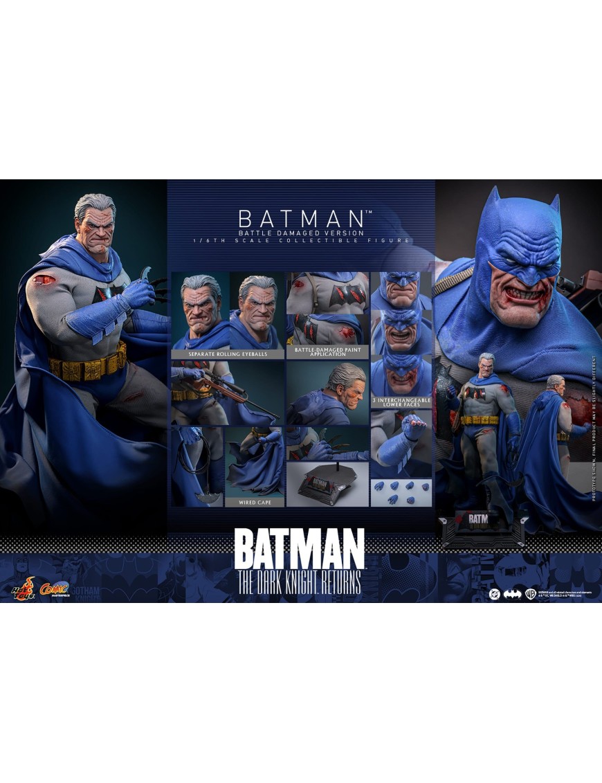 Hot Toys DC Comics Masterpiece Batman The Dark Knight Returns Battle Damaged Version 1/6 Scale Collectible Figure