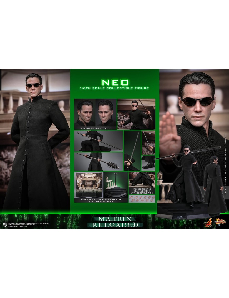 Hot Toys Movie Masterpiece The Matrix Reloaded Neo 1/6 Scale Collectible Figure