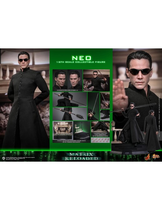 Hot Toys Movie Masterpiece The Matrix Reloaded Neo 1/6 Scale Collectible Figure