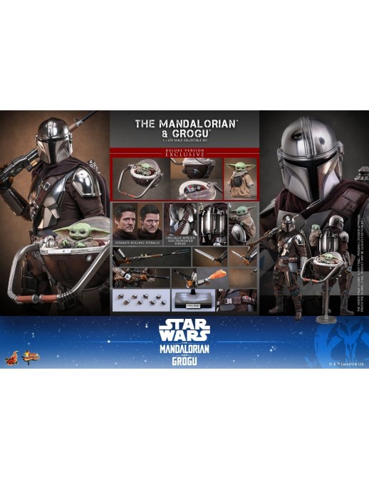 Hot Toys Movie Masterpiece Star Wars The Mandalorian and Grogu 1/6 Scale Collectible Figure Deluxe Version