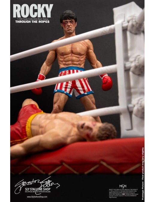 Sly Stallone Rocky Over Drago Through The Ropes 1/10 Statue