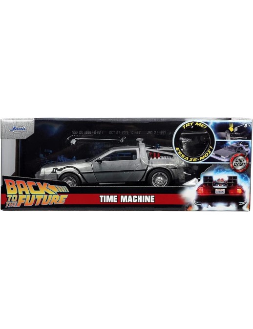 Jada Toys Diecast Model 1/24 Scale Back To The Future DMC Delorean Time Machine